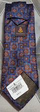 Load image into Gallery viewer, Robert Talbott blue/brown silk necktie
