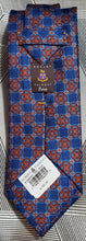 Load image into Gallery viewer, Robert Talbott blue &amp; brown interlocking print silk necktie
