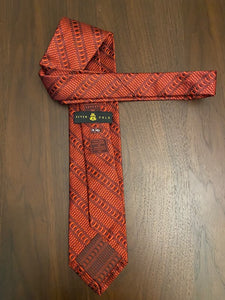 Robert Talbott red woven silk seven fold necktie